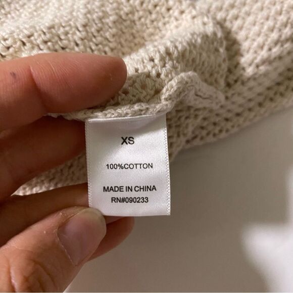 L.A. Hearts Pacsun Sea Breeze Open Stitch knit Sweater ivory cotton beachy XS - Picture 9 of 9